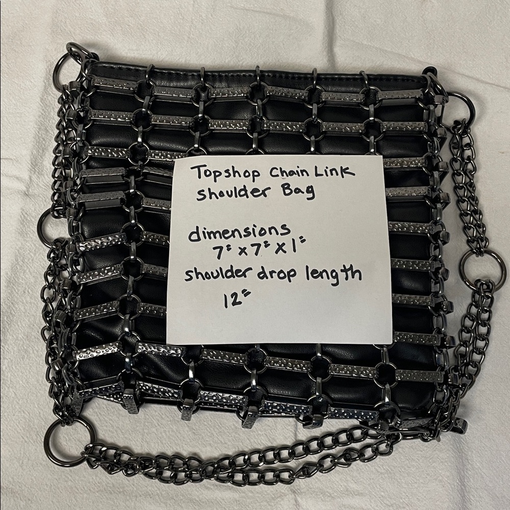 Topshop Gunmetal Chain Shoulder Bag - Picture 6 of 6